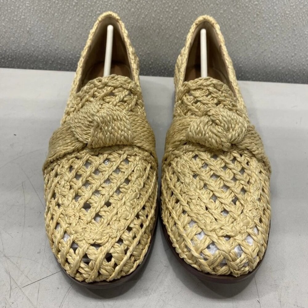 NEW BIBI LOU Posey Woven Loafers Natural Slip-On Flats Women’s Size 10 (EU 41)